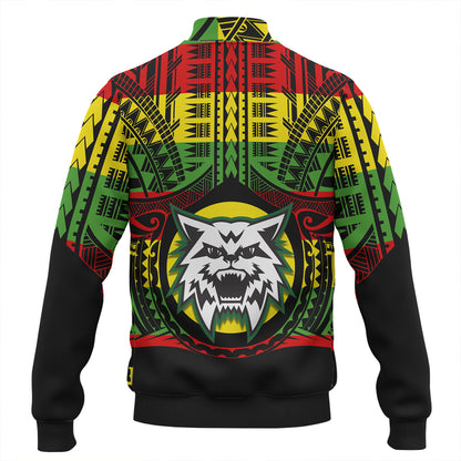 Hawaii Baseball Jacket Konawaena High School Reggae Color Polynesian