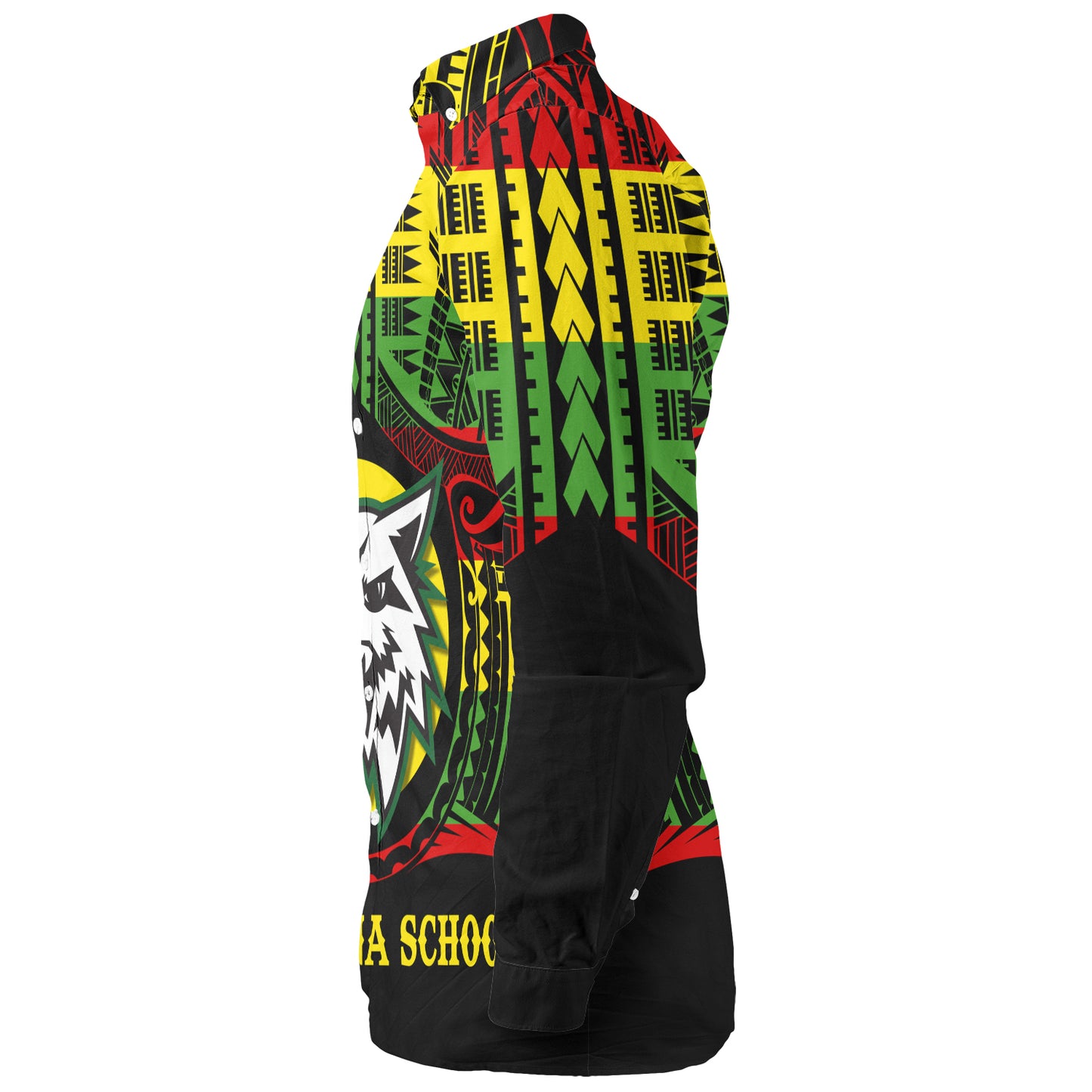 Hawaii Long Sleeve Shirt Konawaena High School Reggae Color Polynesian