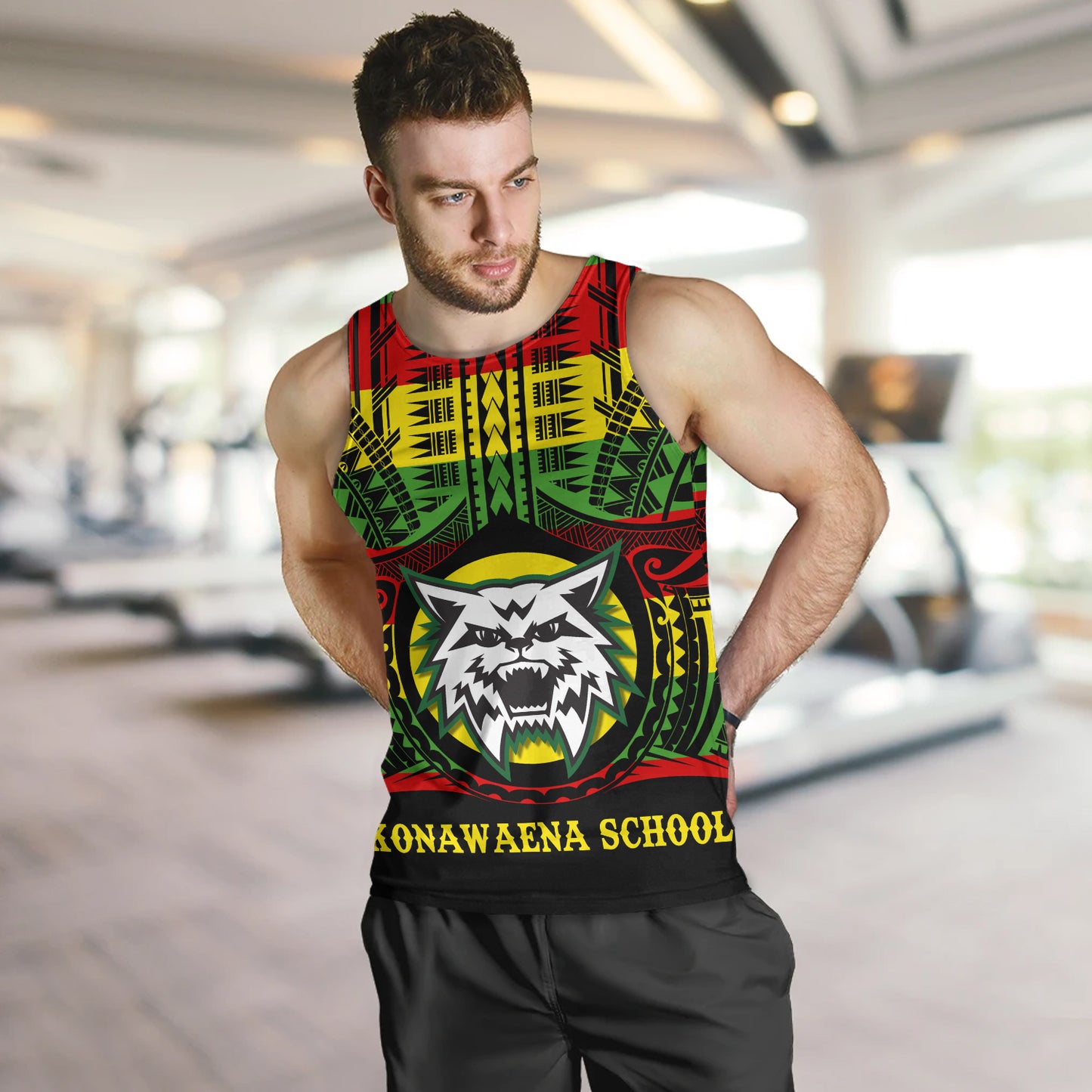 Hawaii Tank Top Konawaena High School Reggae Color Polynesian