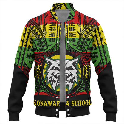 Hawaii Baseball Jacket Konawaena High School Reggae Color Polynesian