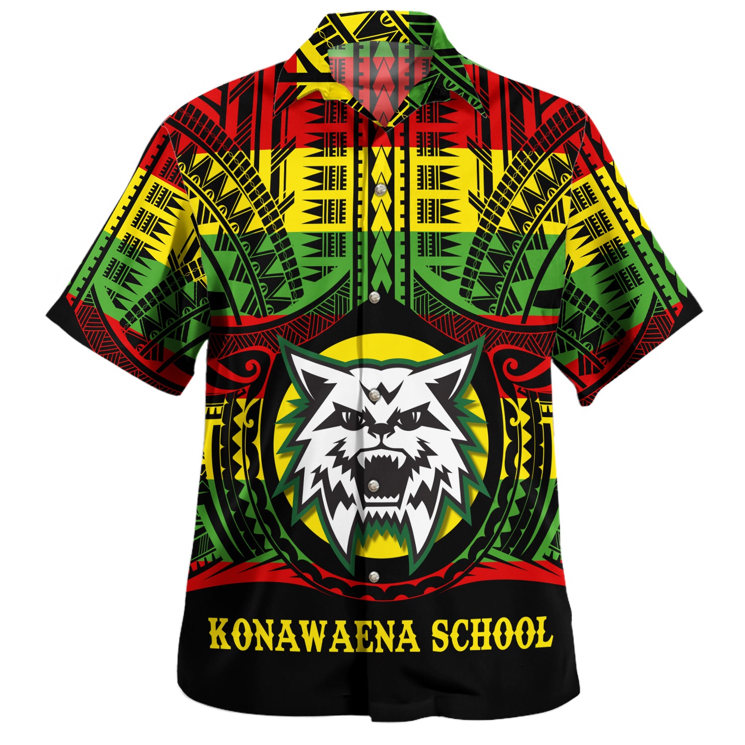 Hawaii Hawaiian Shirt Konawaena High School Reggae Color Polynesian