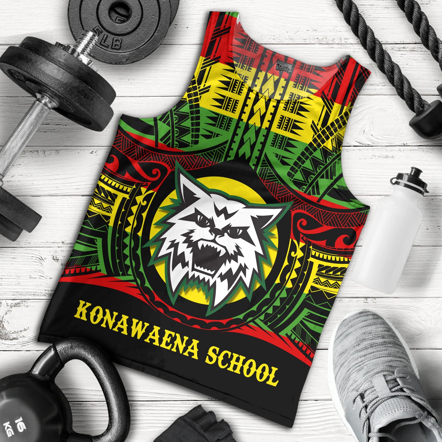 Hawaii Tank Top Konawaena High School Reggae Color Polynesian