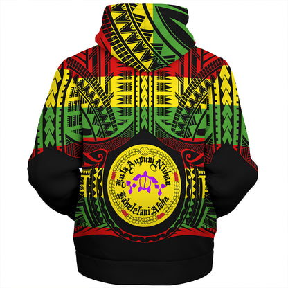 Hawaii Sherpa Hoodie Kula Aupuni Niihau A Kahelelani Aloha Reggae Color Polynesian