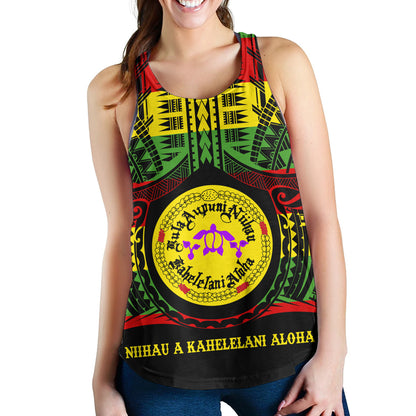 Hawaii Women Tank Kula Aupuni Niihau A Kahelelani Aloha Reggae Color Polynesian
