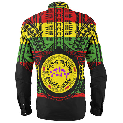 Hawaii Long Sleeve Shirt Kula Aupuni Niihau A Kahelelani Aloha Reggae Color Polynesian