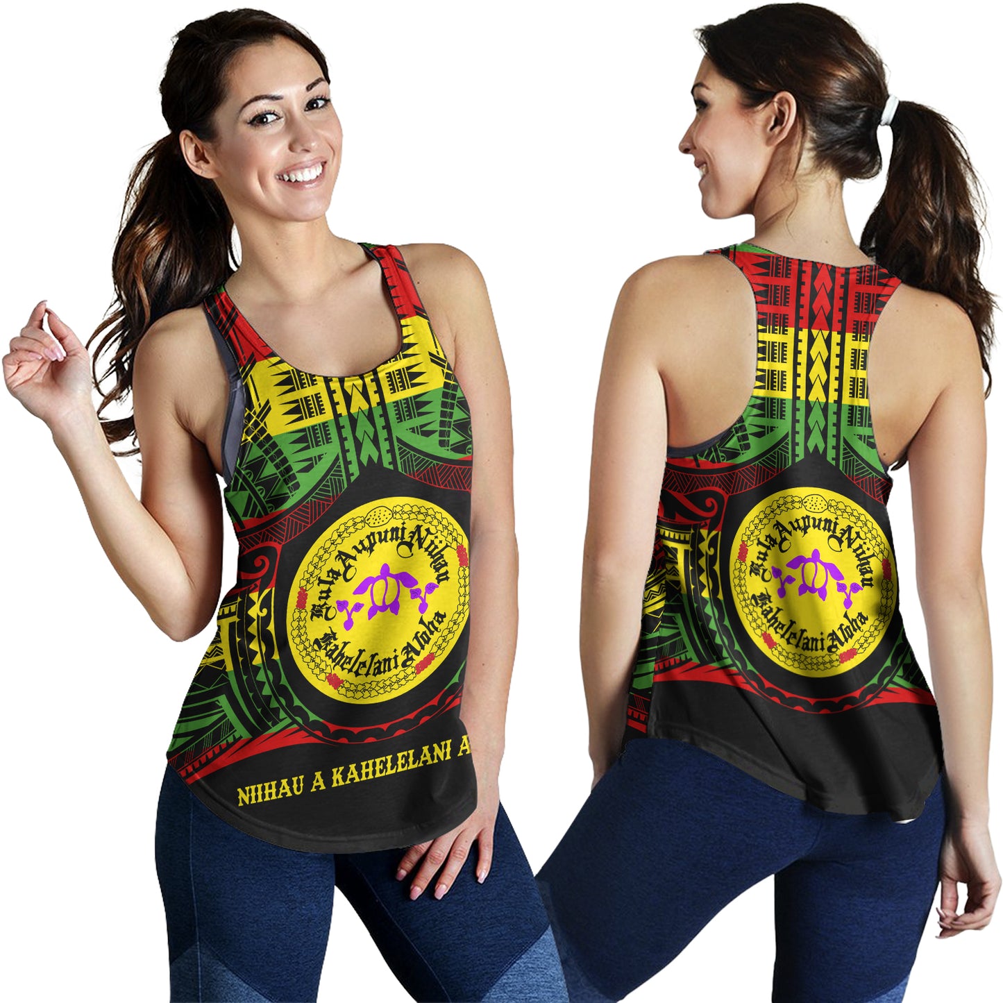Hawaii Women Tank Kula Aupuni Niihau A Kahelelani Aloha Reggae Color Polynesian