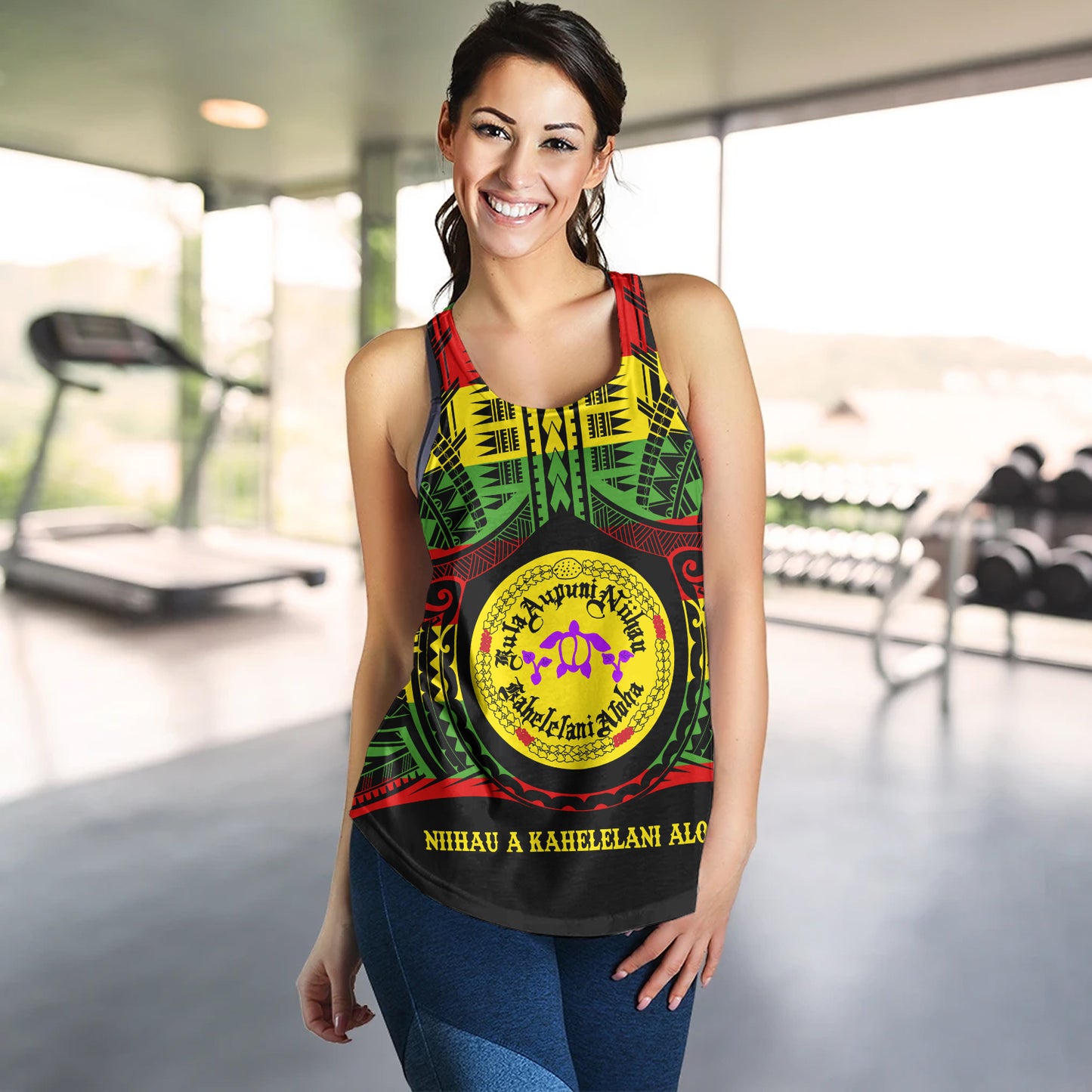 Hawaii Women Tank Kula Aupuni Niihau A Kahelelani Aloha Reggae Color Polynesian