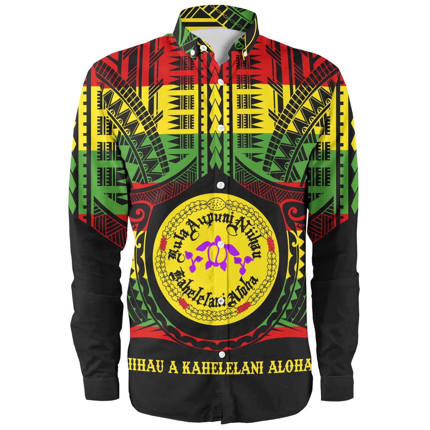 Hawaii Long Sleeve Shirt Kula Aupuni Niihau A Kahelelani Aloha Reggae Color Polynesian