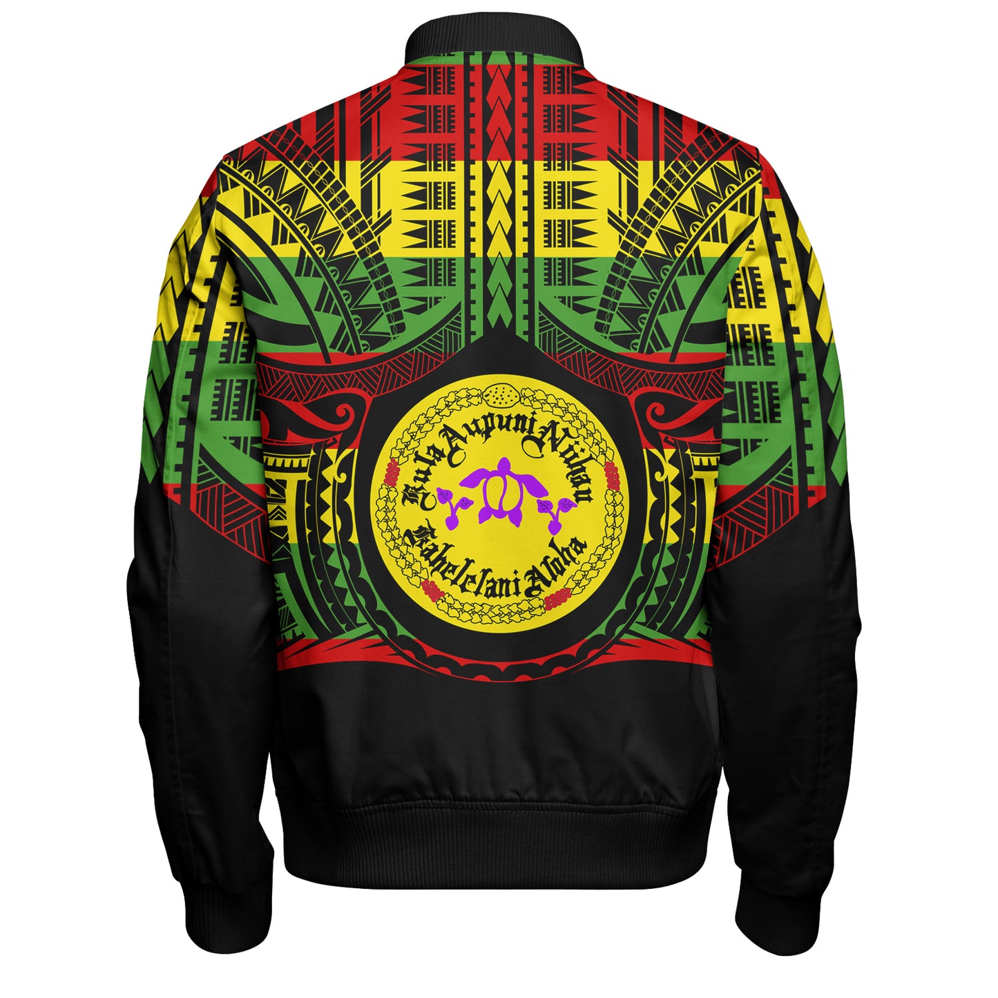 Hawaii Bomber Jacket Kula Aupuni Niihau A Kahelelani Aloha Reggae Color Polynesian