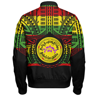 Hawaii Bomber Jacket Kula Aupuni Niihau A Kahelelani Aloha Reggae Color Polynesian
