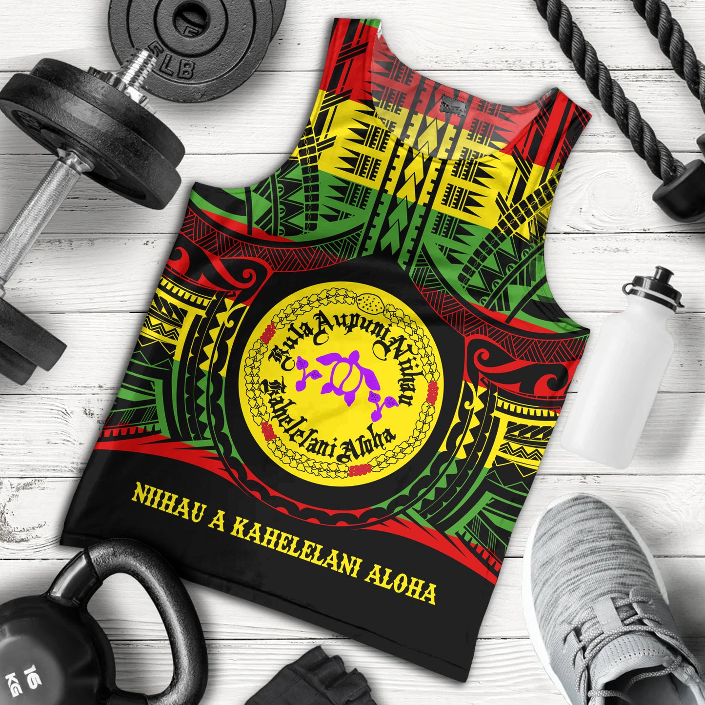 Hawaii Tank Top Kula Aupuni Niihau A Kahelelani Aloha Reggae Color Polynesian