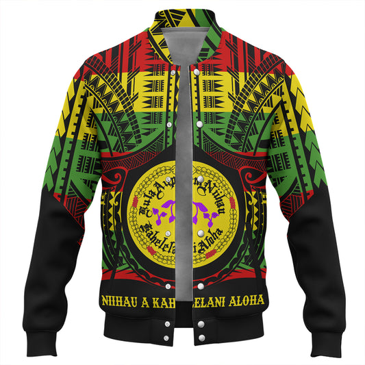 Hawaii Baseball Jacket Kula Aupuni Niihau A Kahelelani Aloha Reggae Color Polynesian