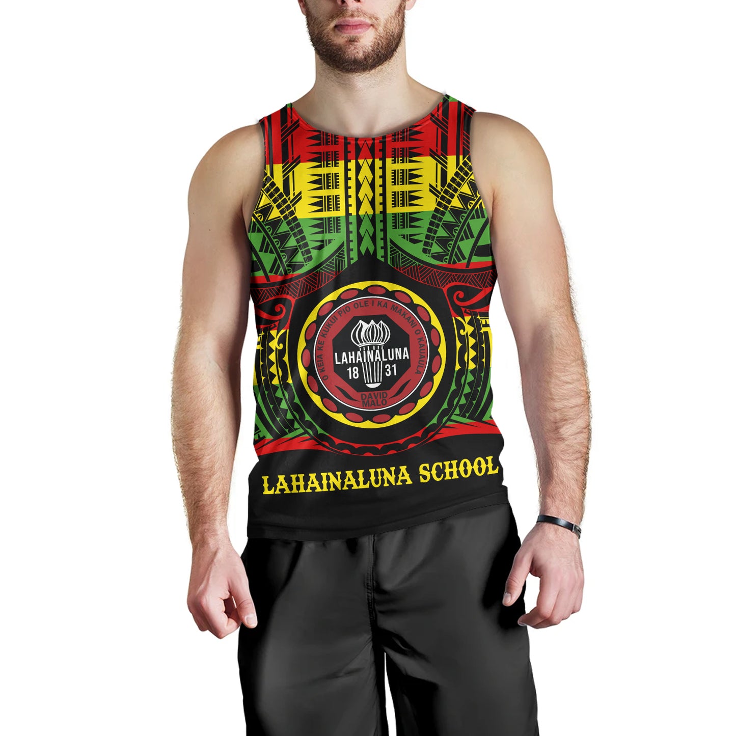 Hawaii Tank Top Lahainaluna High School Reggae Color Polynesian