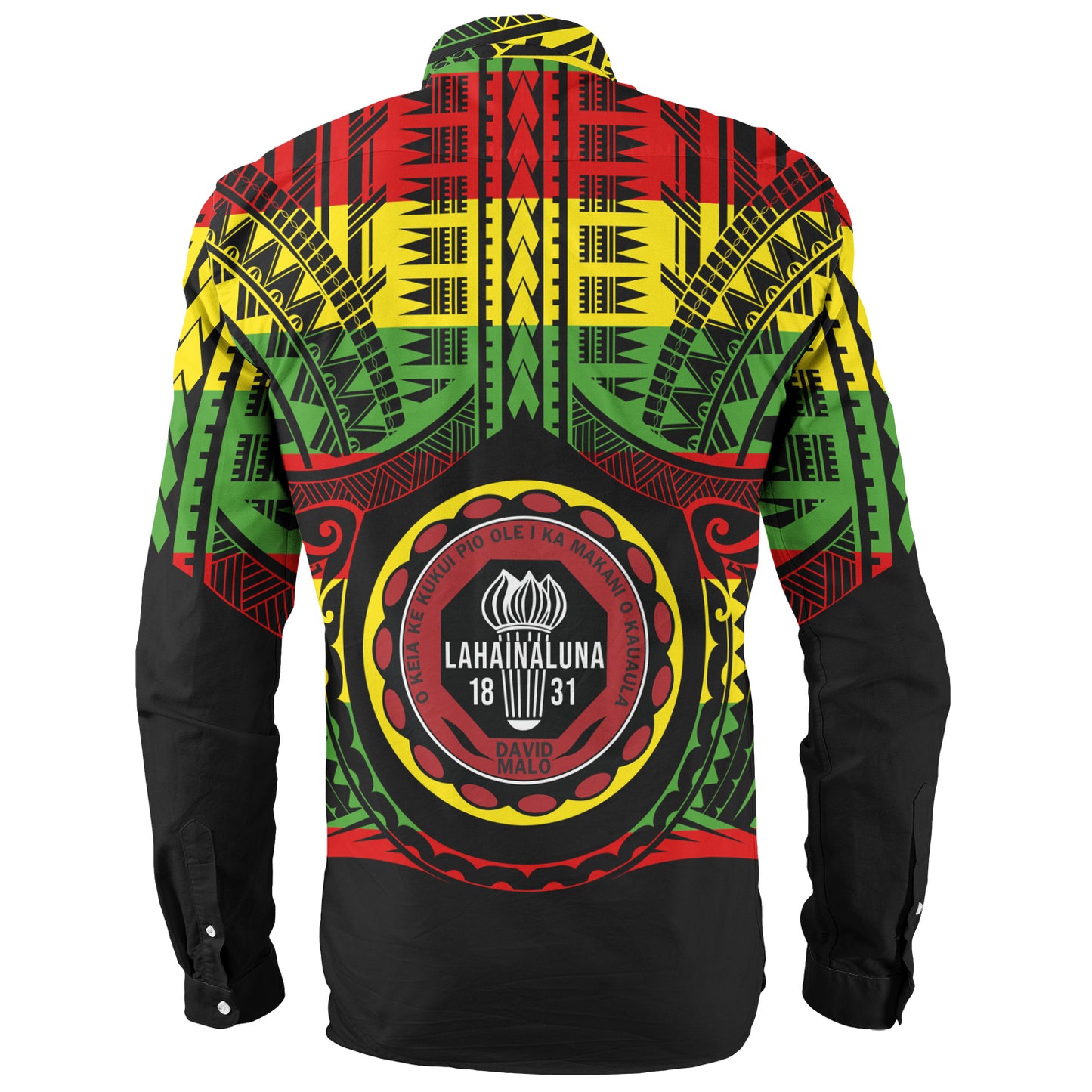 Hawaii Long Sleeve Shirt Lahainaluna High School Reggae Color Polynesian