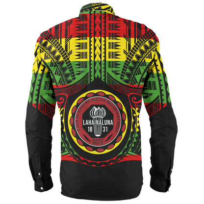 Hawaii Long Sleeve Shirt Lahainaluna High School Reggae Color Polynesian