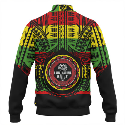 Hawaii Baseball Jacket Lahainaluna High School Reggae Color Polynesian