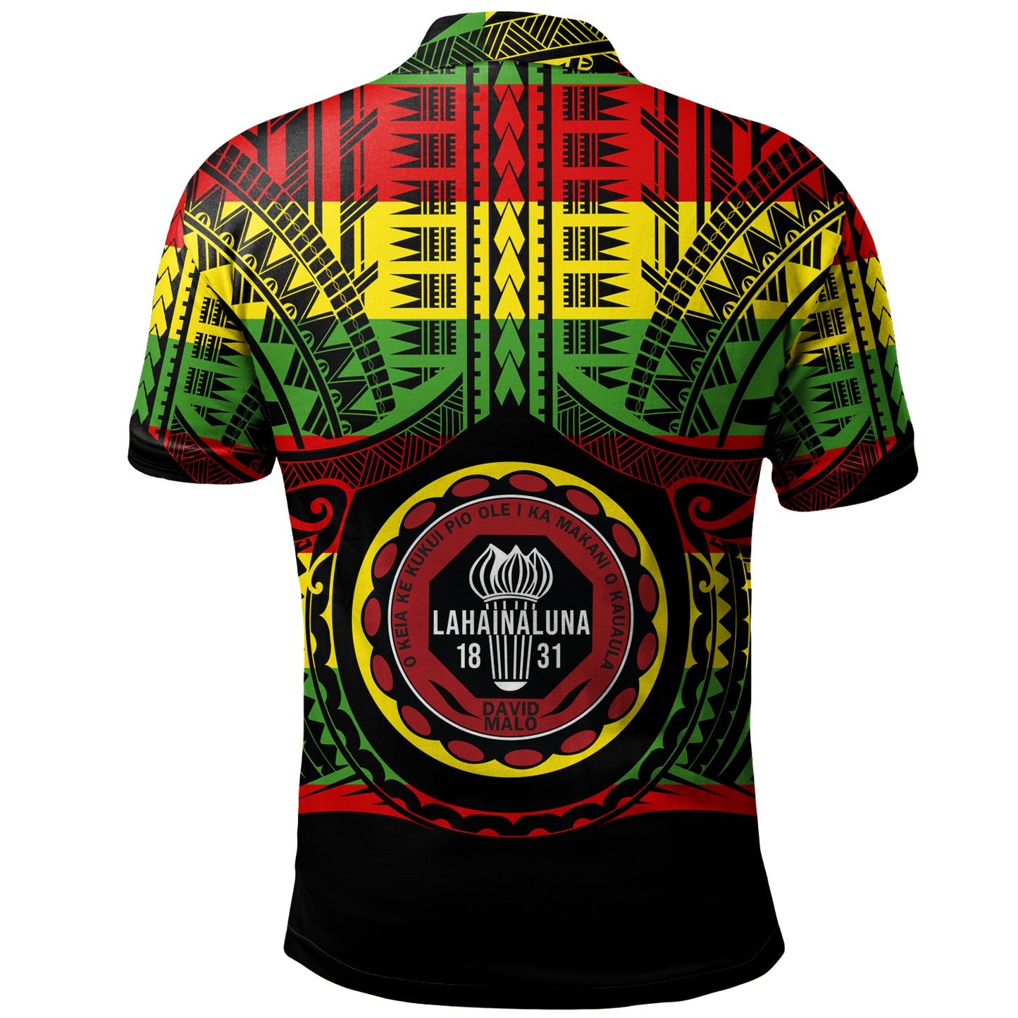 Hawaii Polo Shirt Lahainaluna High School Reggae Color Polynesian