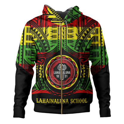 Hawaii Hoodie Lahainaluna High School Reggae Color Polynesian