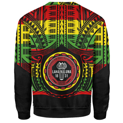 Hawaii Sweatshirt Lahainaluna High School Reggae Color Polynesian