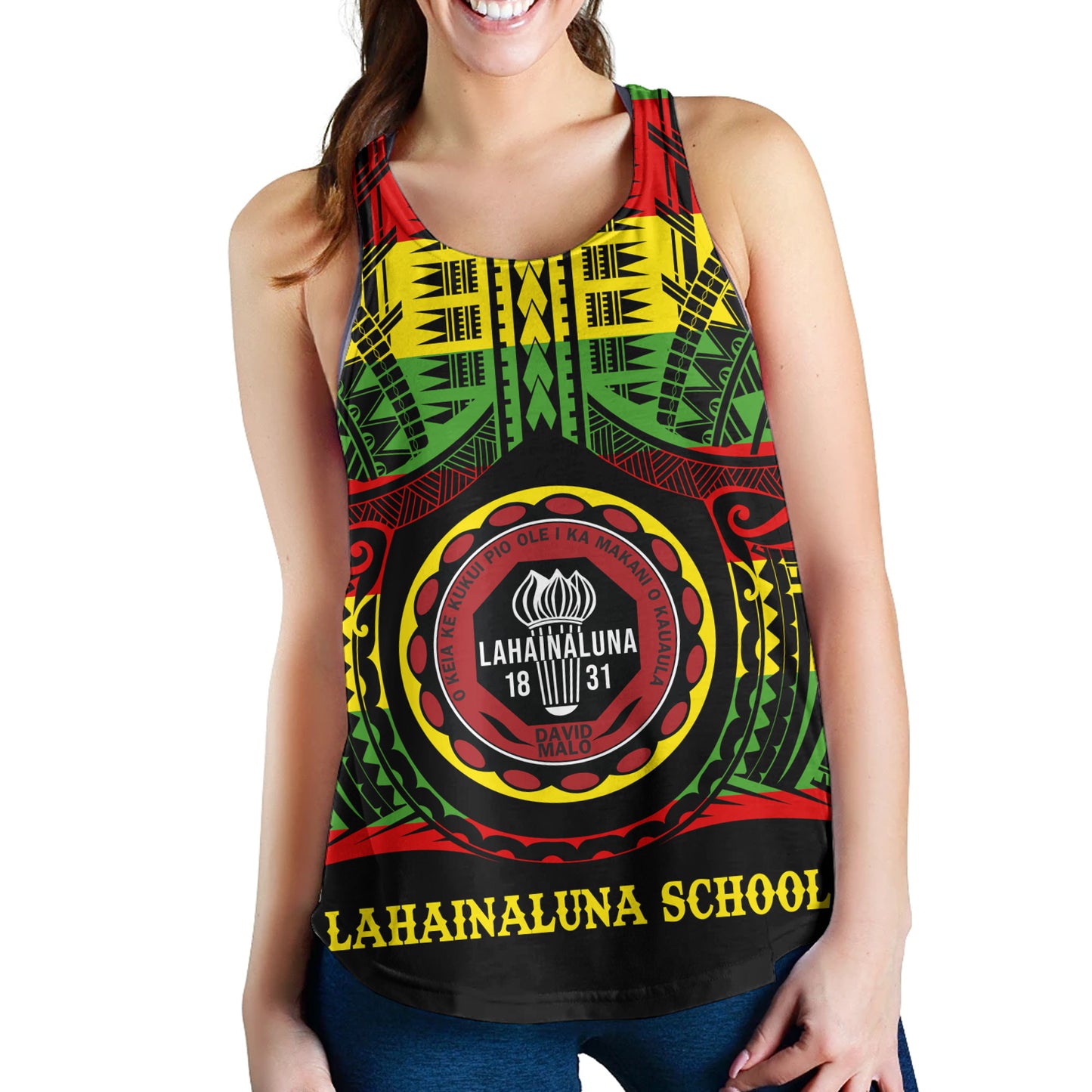 Hawaii Women Tank Lahainaluna High School Reggae Color Polynesian