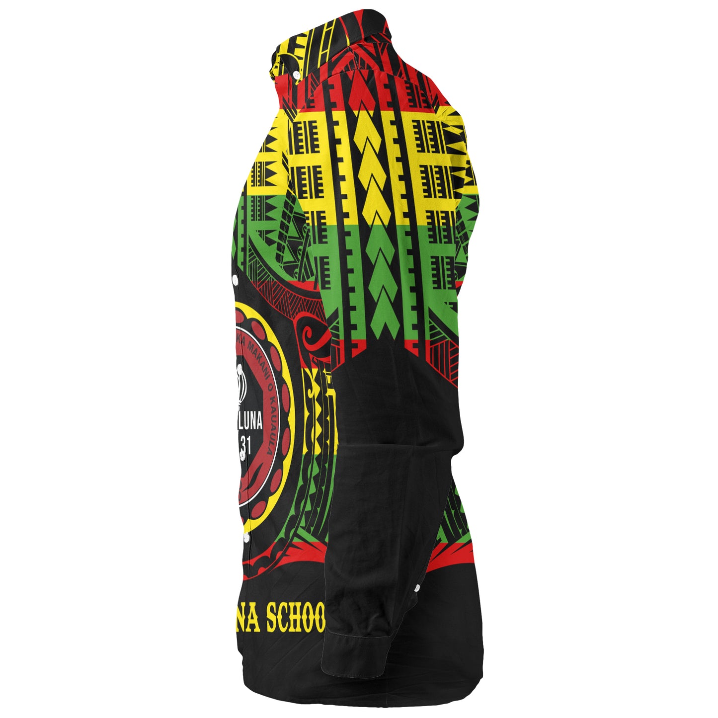 Hawaii Long Sleeve Shirt Lahainaluna High School Reggae Color Polynesian