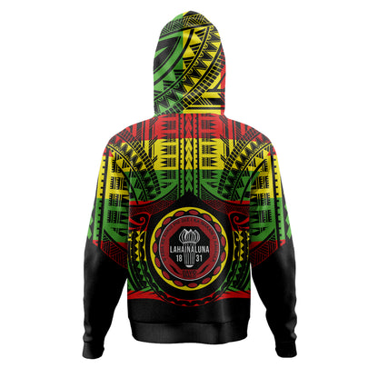 Hawaii Hoodie Lahainaluna High School Reggae Color Polynesian