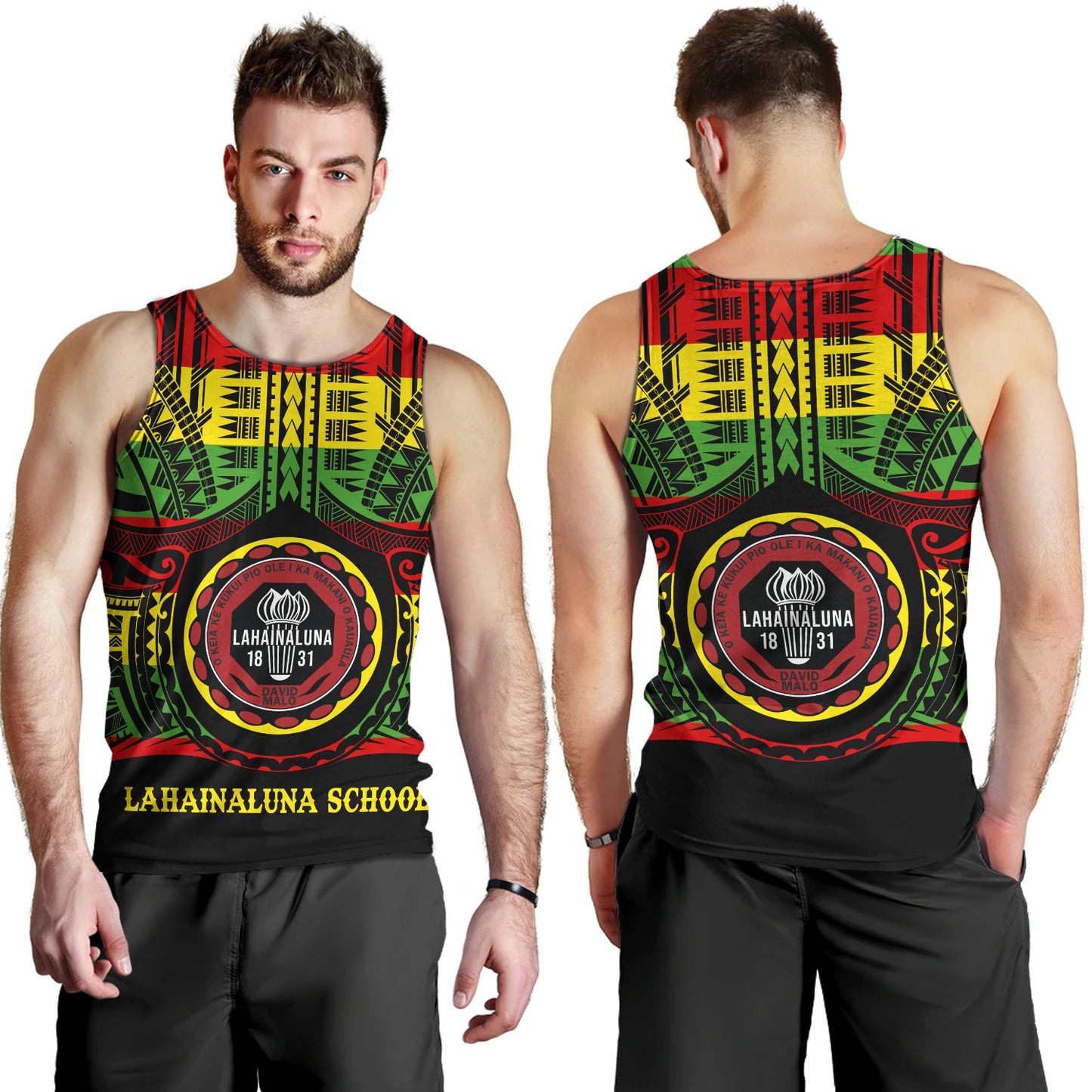 Hawaii Tank Top Lahainaluna High School Reggae Color Polynesian