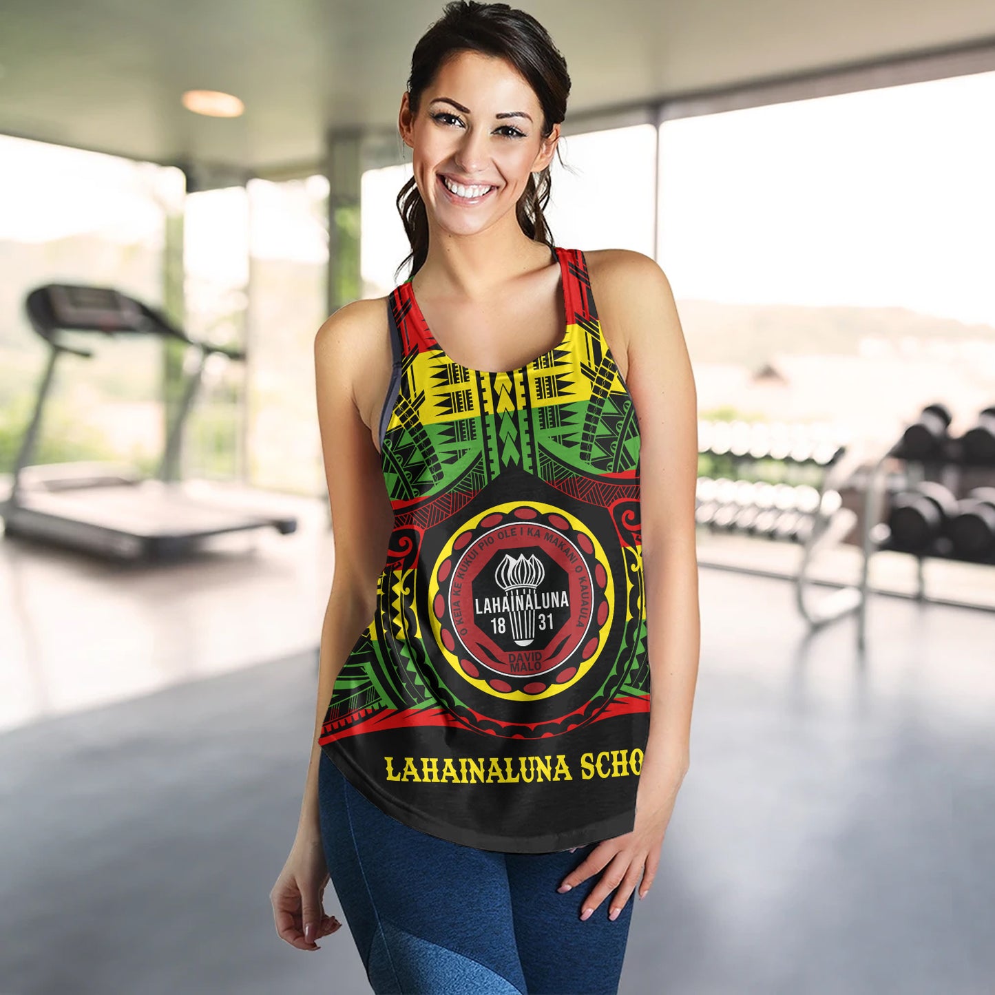 Hawaii Women Tank Lahainaluna High School Reggae Color Polynesian