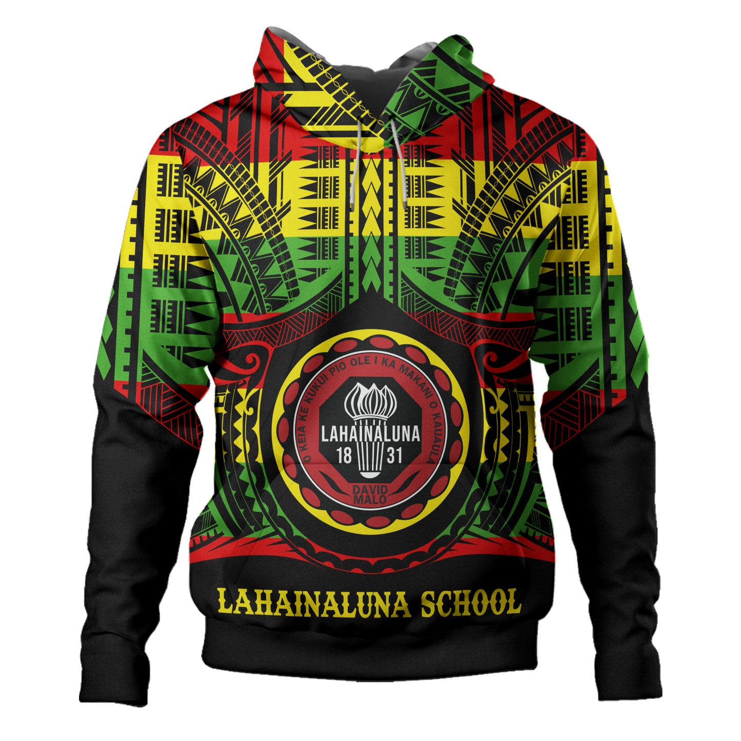 Hawaii Hoodie Lahainaluna High School Reggae Color Polynesian