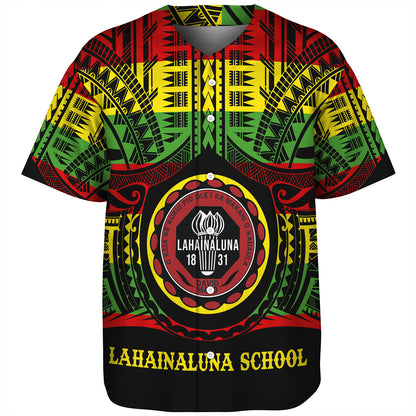 Hawaii Baseball Shirt Lahainaluna High School Reggae Color Polynesian