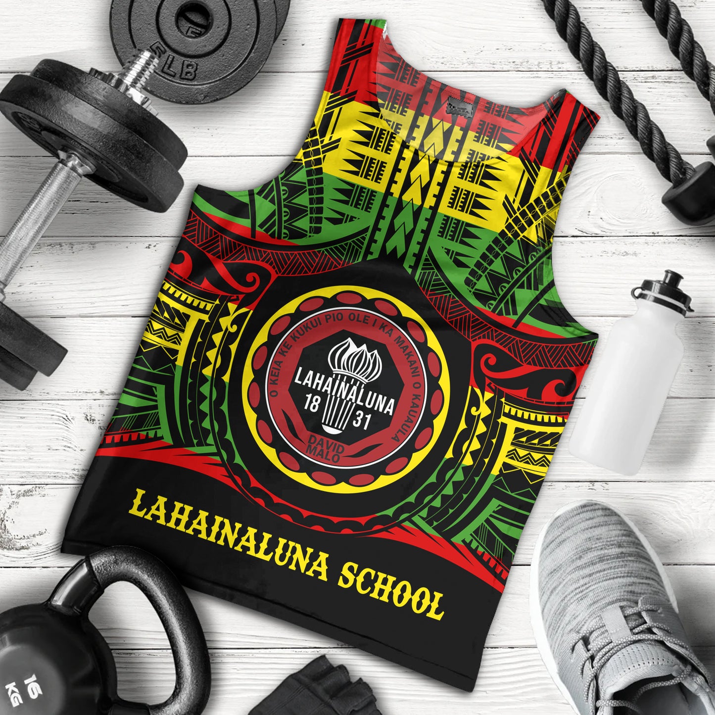 Hawaii Tank Top Lahainaluna High School Reggae Color Polynesian