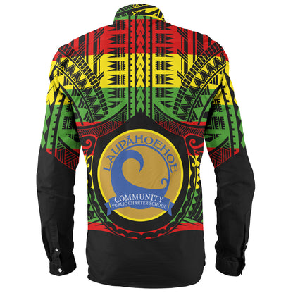Hawaii Long Sleeve Shirt Laupahoehoe Community Public Charter School Reggae Color Polynesian