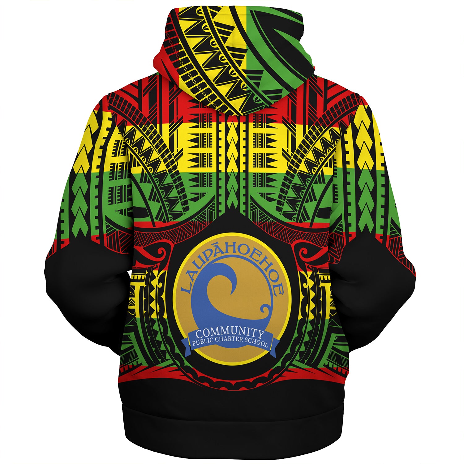 Hawaii Sherpa Hoodie Laupahoehoe Community Public Charter School Reggae Color Polynesian
