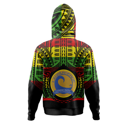 Hawaii Hoodie Laupahoehoe Community Public Charter School Reggae Color Polynesian
