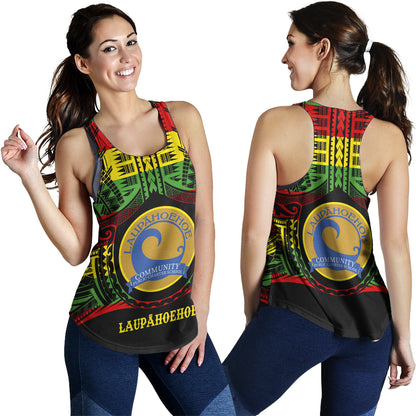 Hawaii Women Tank Laupahoehoe Community Public Charter School Reggae Color Polynesian
