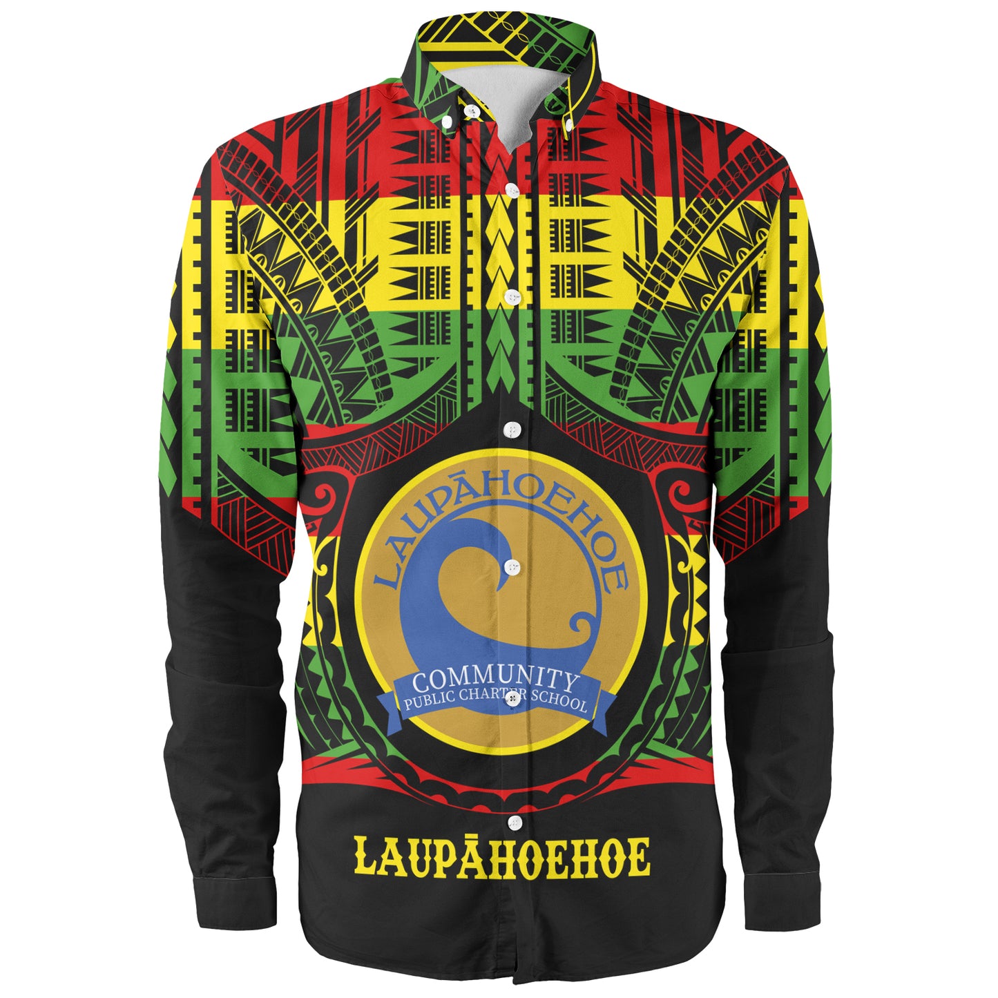 Hawaii Long Sleeve Shirt Laupahoehoe Community Public Charter School Reggae Color Polynesian