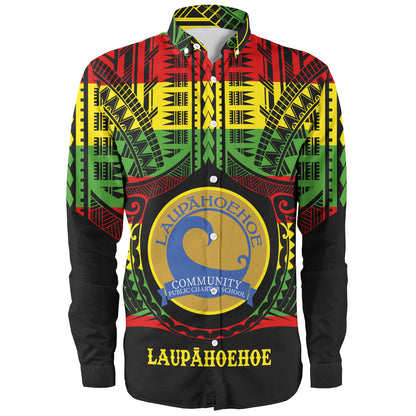 Hawaii Long Sleeve Shirt Laupahoehoe Community Public Charter School Reggae Color Polynesian