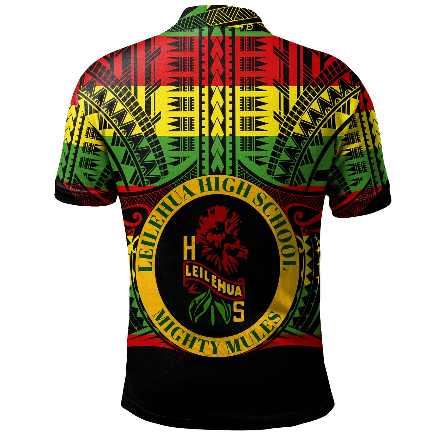 Hawaii Polo Shirt Leilehua High School Reggae Color Polynesian