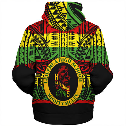 Hawaii Sherpa Hoodie Leilehua High School Reggae Color Polynesian