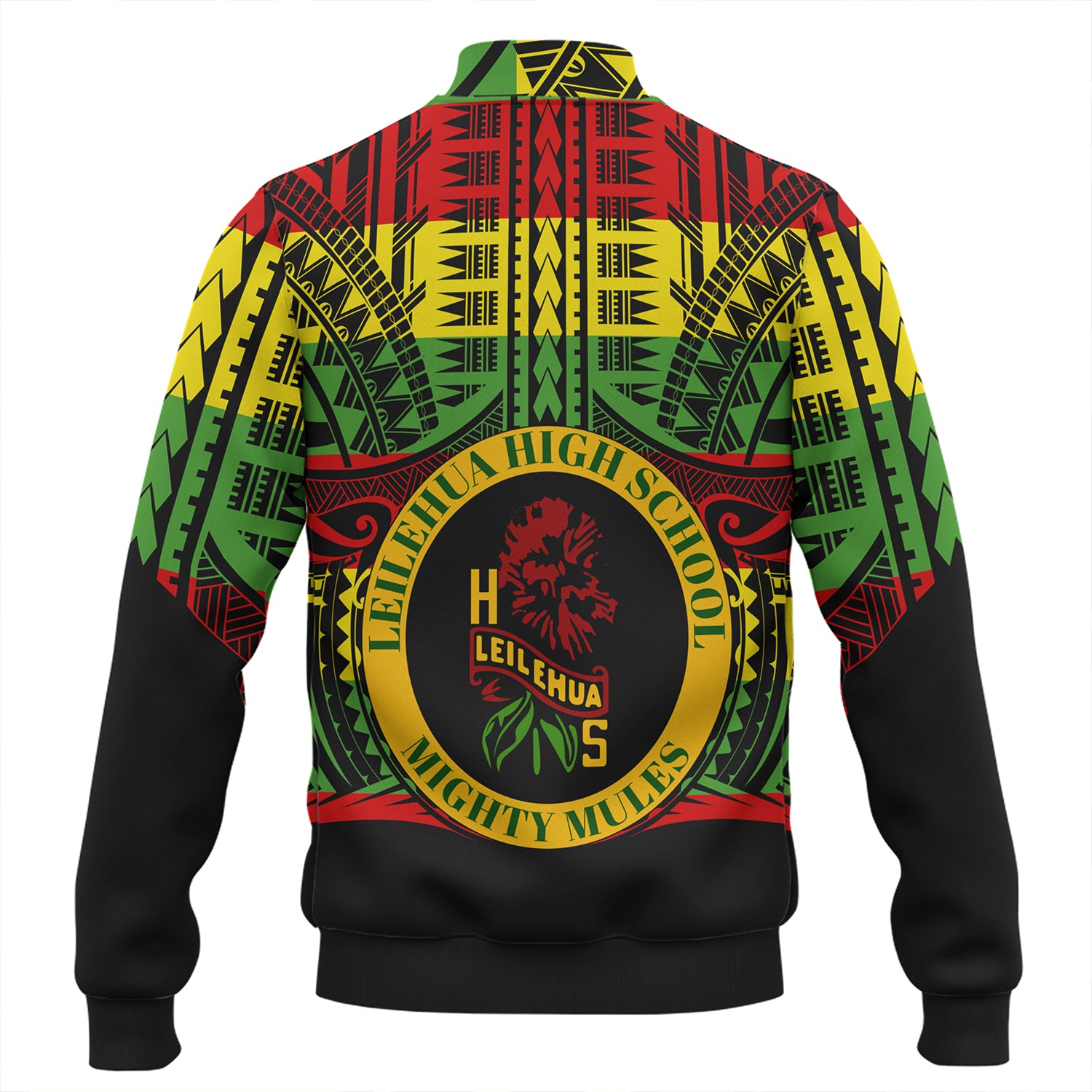 Hawaii Baseball Jacket Leilehua High School Reggae Color Polynesian