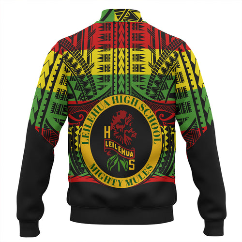 Hawaii Baseball Jacket Leilehua High School Reggae Color Polynesian