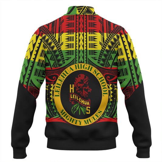 Hawaii Baseball Jacket Leilehua High School Reggae Color Polynesian