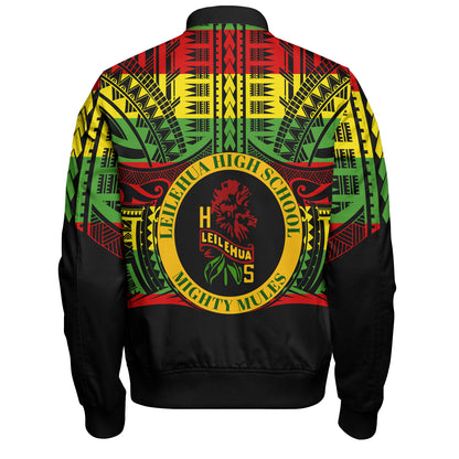 Hawaii Bomber Jacket Leilehua High School Reggae Color Polynesian
