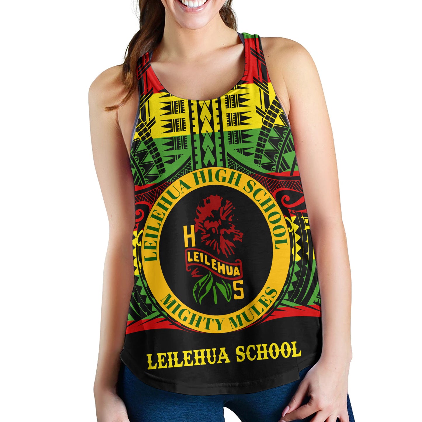 Hawaii Women Tank Leilehua High School Reggae Color Polynesian