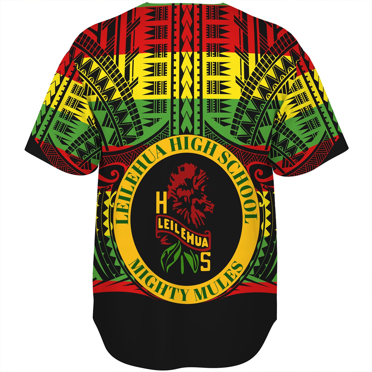 Hawaii Baseball Shirt Leilehua High School Reggae Color Polynesian