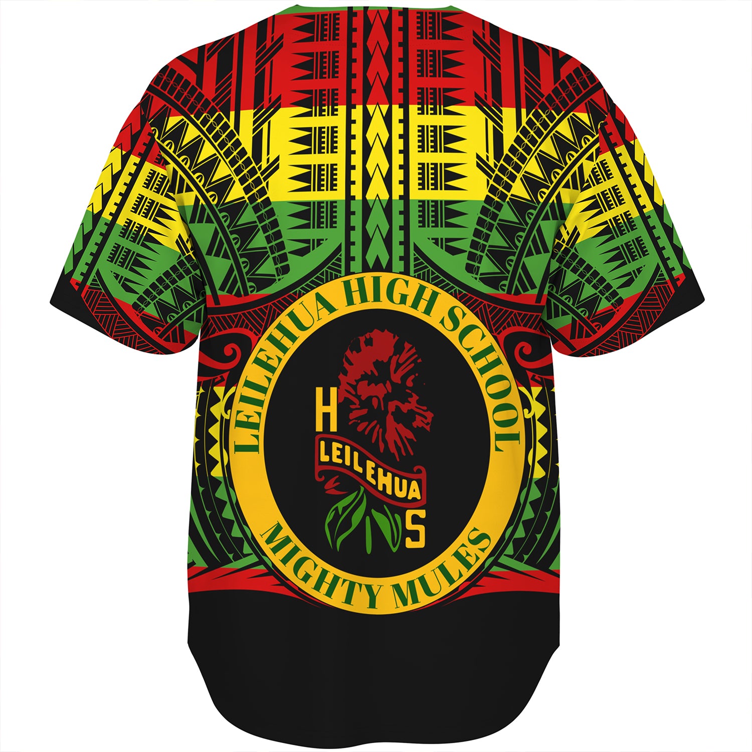Hawaii Baseball Shirt Leilehua High School Reggae Color Polynesian