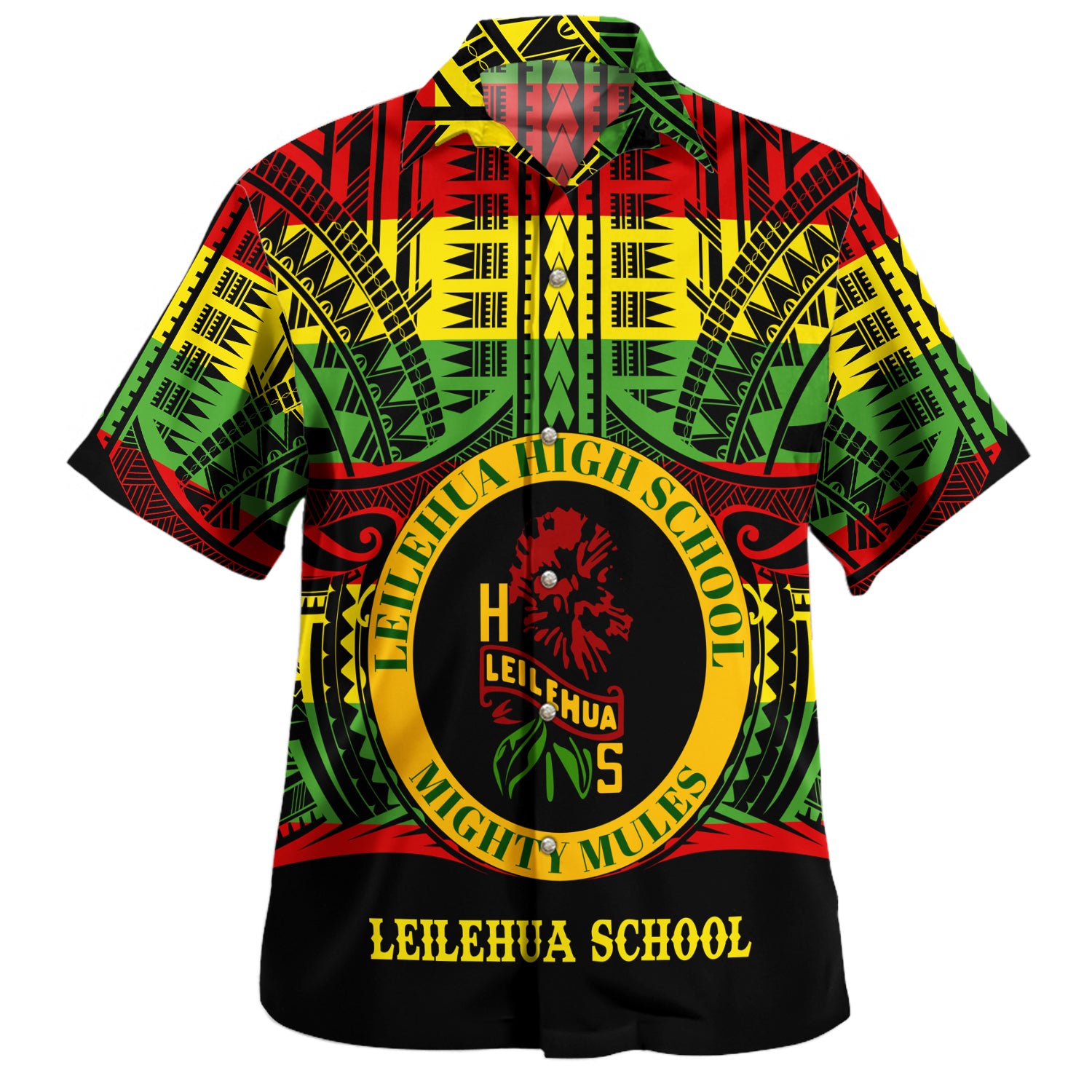 Hawaii Hawaiian Shirt Leilehua High School Reggae Color Polynesian