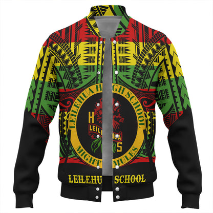 Hawaii Baseball Jacket Leilehua High School Reggae Color Polynesian