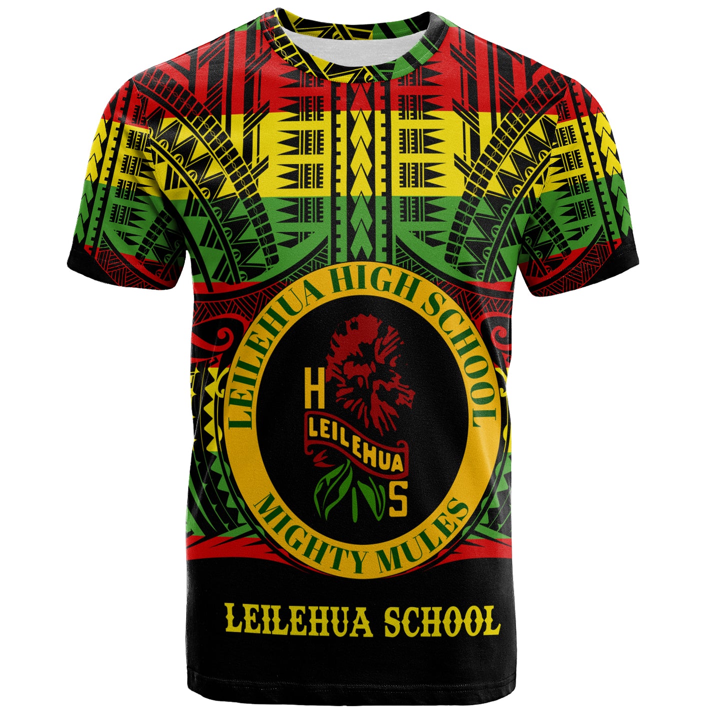 Hawaii T-Shirt Leilehua High School Reggae Color Polynesian