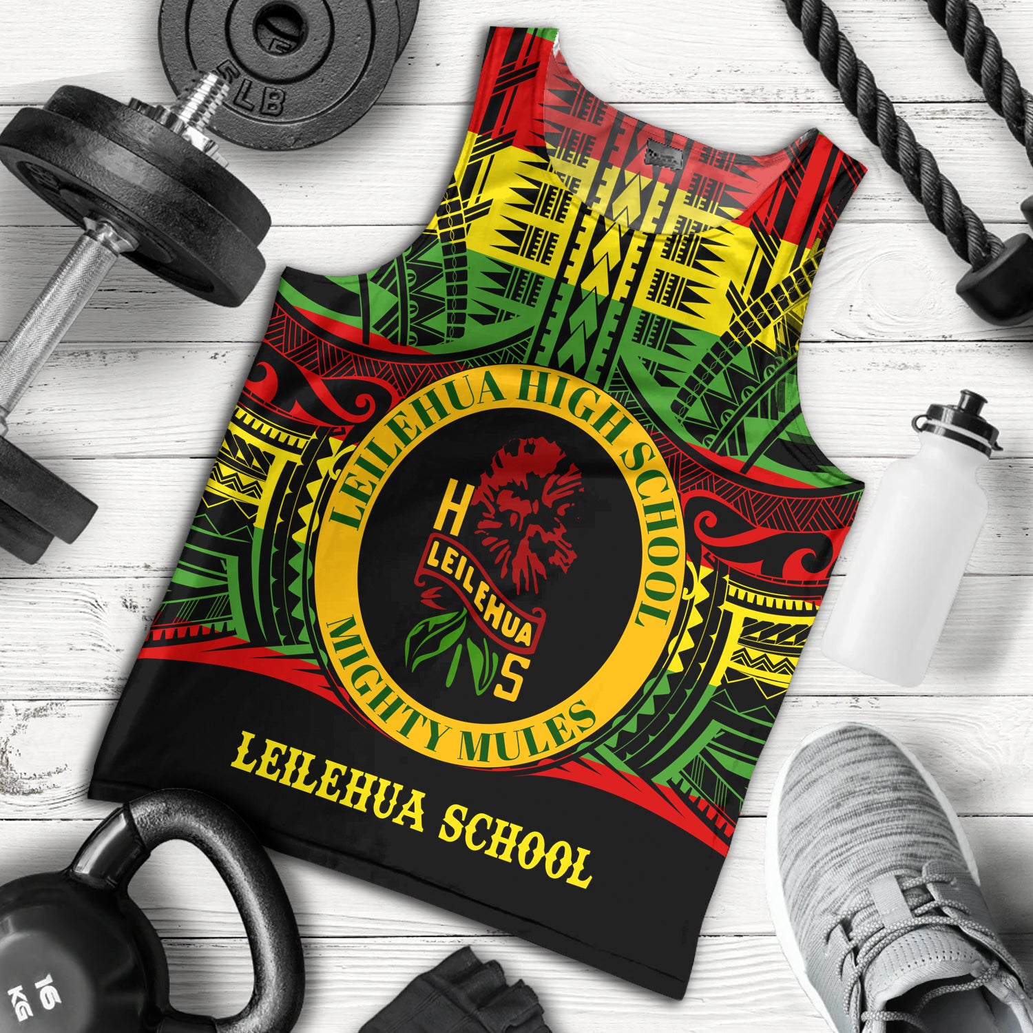 Hawaii Tank Top Leilehua High School Reggae Color Polynesian